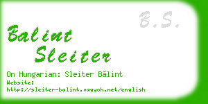 balint sleiter business card